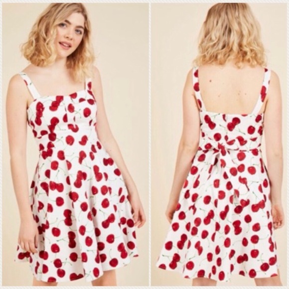 ModCloth iXiA Pull Up a Cherry A-Line Swing Dress - Picture 14 of 16